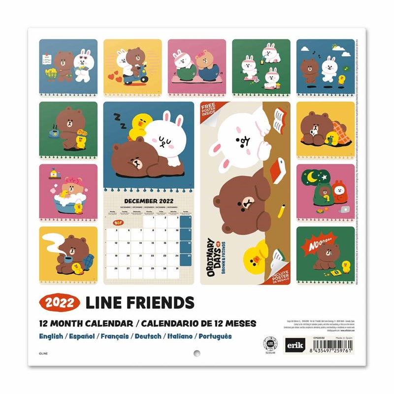 Line Friends - Kalendorius 2022 30x30cm